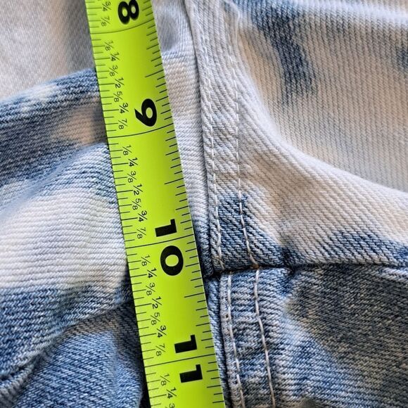 BlankNYC The Barrow Acid Wash Destroyed Vintage High Rise Short Blue/White Sz 26 - Picture 9 of 13